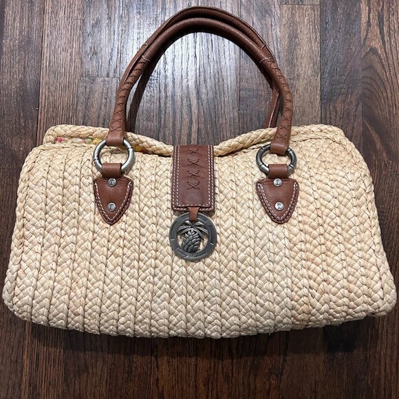 Tommy Bahama Handbags - Tommy Bahama Large Straw & Leather Handbag